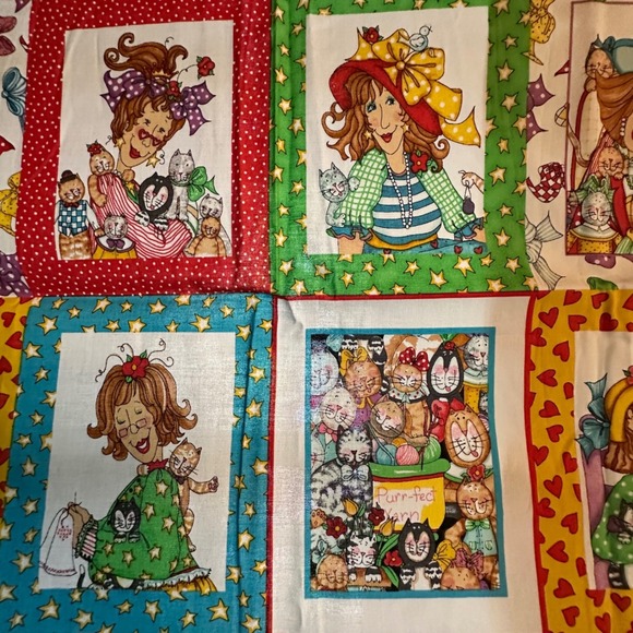 Elizabeth's Studio Other - Elizabeth's Studio Cat Lady Alma Lynn Cotton Fabric Panel 23x44 Quilting Sewing